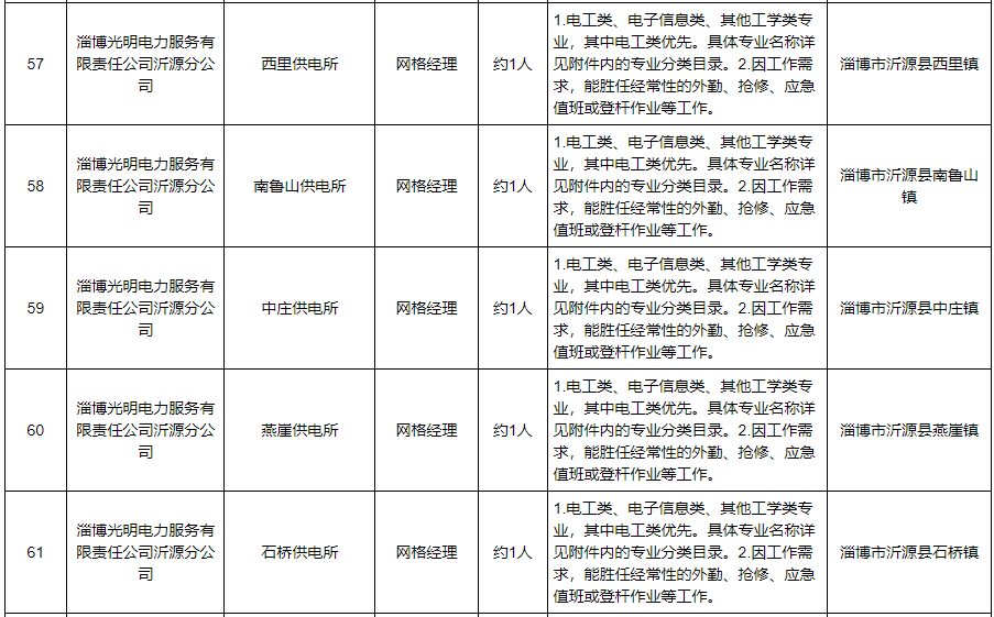 淄博光明电力服务有限责任公司2023年招聘公告