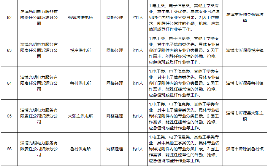 淄博光明电力服务有限责任公司2023年招聘公告