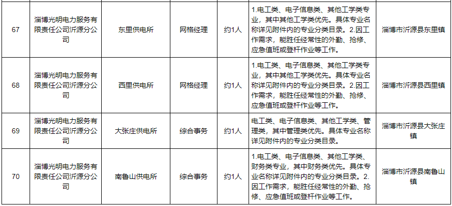 淄博光明电力服务有限责任公司2023年招聘公告