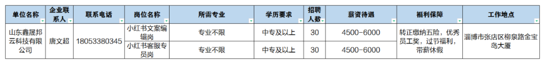 山东鑫晟邦云科技有限公司招聘小红书文案编辑,小红书客服专员