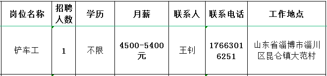 山东必拓重工有限公司招聘铲车工