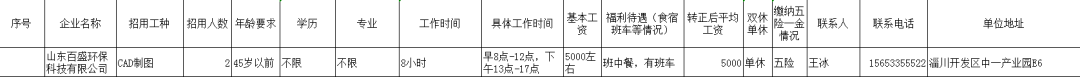 山东百盛环保科技有限公司招聘cad制图