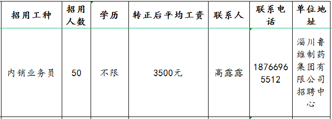 鲁维环保公司招聘内销业务员