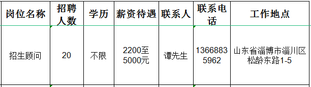 淄博慧道教育咨询有限公司招聘招生顾问