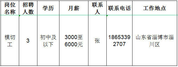 淄博世创复合材料有限公司招聘模切工