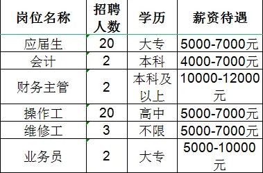 山东凯盛新材料股份有限公司招聘应届生,会计,财务主管,操作工,维修工,业务员