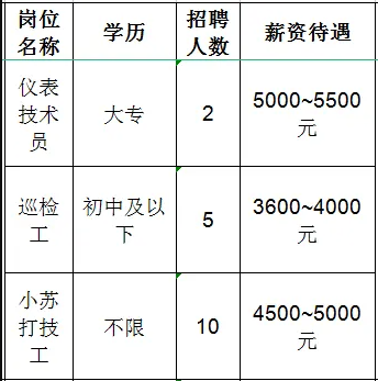 鲁维制药集团有限公司招聘仪表技术员,巡检工,小苏打技术工