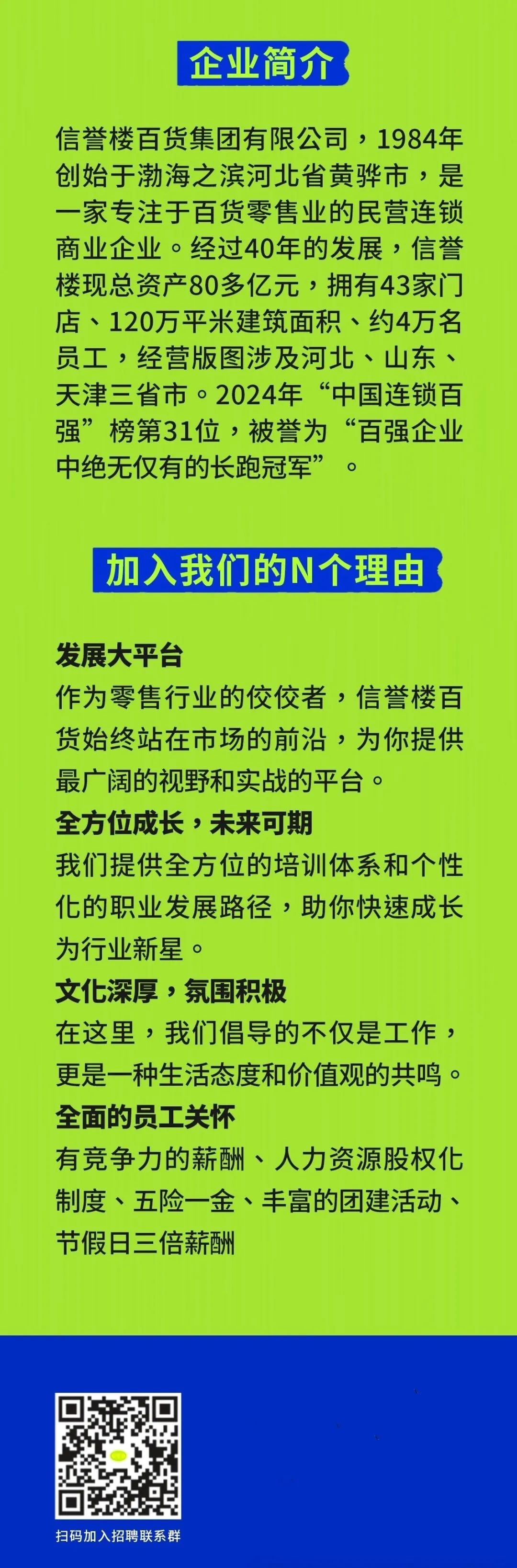 信誉楼百货周村店招聘储备店长,管培生