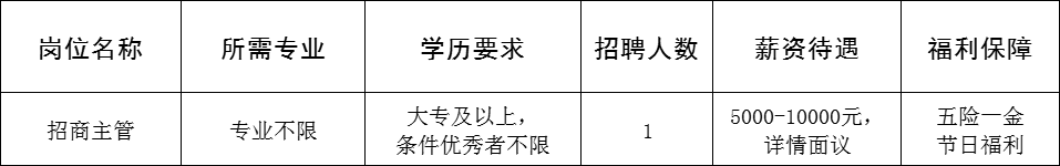 淄博库支宝物流服务有限公司招聘招商主管