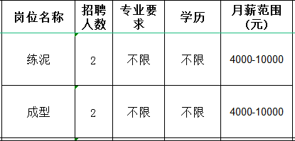山东高亚绝缘子有限公司招聘练泥,成型