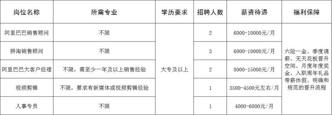 山东网掌柜电子商务有限公司招聘阿里巴巴销售,拼淘销售,阿里巴巴大客户经理,视频剪辑,人事专员
