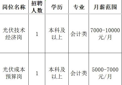淄博市淄川区川能能源管理有限公司招聘光伏技术经济人员,光伏成本预算人员